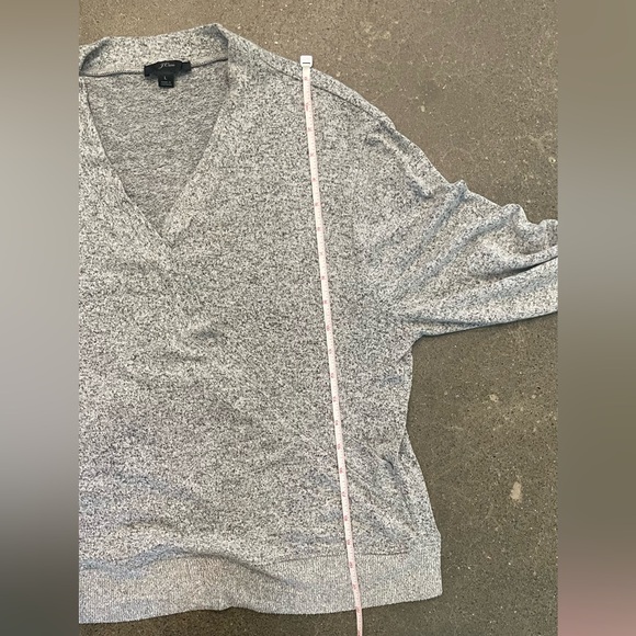 J. Crew Jenna Lyon Faux Wrap Sweater Grey SO SOFT and LIGHT size Large - Picture 10 of 13